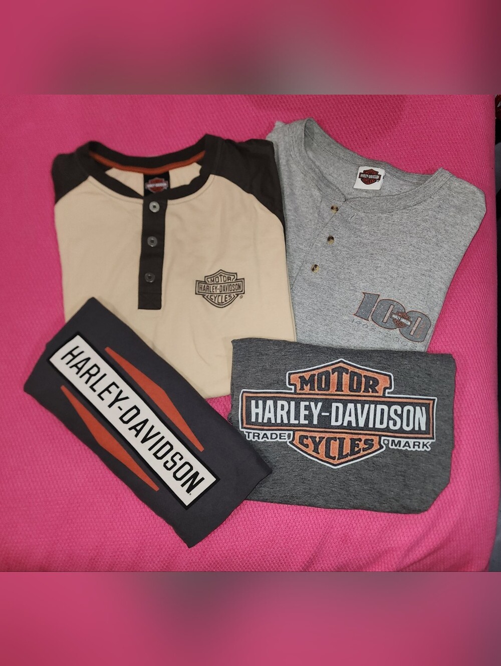 3 + 1 Bonus Harley-Davidson Motorcycle Shirts, Men's Size 2XL